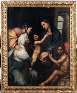 Raffaello Sanzio, copia da : Madonna dell'Impannata  - Asta Dipinti antichi - Associazione Nazionale - Case d'Asta italiane