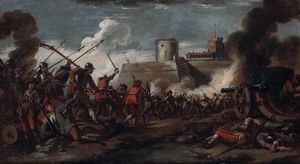 Pieter Hofmans detto il Giannizzero, Attribuito a - Scontro tra fanti