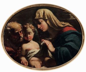 Giuseppe Santi, Attribuito a : Sacra Famiglia  - Asta Dipinti antichi - Associazione Nazionale - Case d'Asta italiane
