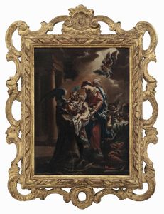 Domenico Piola : Madonna con Bambino e San Francesco  - Asta Dipinti antichi - Associazione Nazionale - Case d'Asta italiane