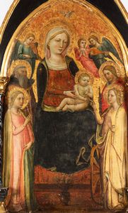 Lippo d'Andrea noto anche come Pseudo-Ambrogio di Baldese : Matrimonio mistico di Santa Caterina  - Asta Dipinti antichi - Associazione Nazionale - Case d'Asta italiane