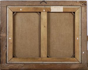 Scuola del XVIII secolo Natura morta con cesta, frutti e uccellino  - Asta Dipinti antichi - Associazione Nazionale - Case d'Asta italiane