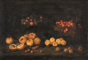 Scuola del XVII secolo Nature morte con con frutti e funghi  - Asta Dipinti antichi - Associazione Nazionale - Case d'Asta italiane
