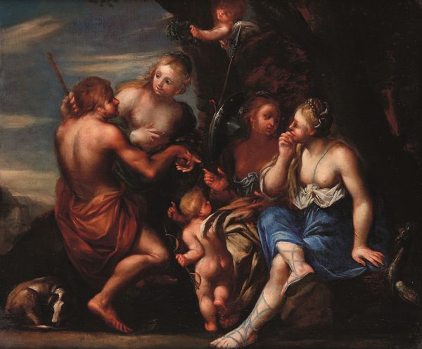 Scuola bolognese del XVIII secolo Il giudizio di Paride  - Asta Disegni Antichi - Associazione Nazionale - Case d'Asta italiane