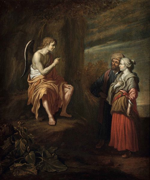 Scuola del XVIII secolo L'Angelo appare ad Agar e Ismaele  - Asta Disegni Antichi - Associazione Nazionale - Case d'Asta italiane