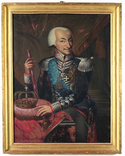 Scuola napoletana del XVIII secolo Ritratto di regnante della casa Borbone  - Asta Disegni Antichi - Associazione Nazionale - Case d'Asta italiane