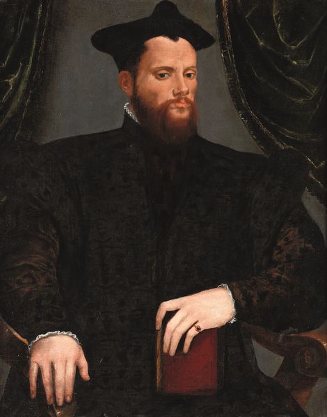 Scuola del XVI secolo Ritratto di nobiluomo con libro  - Asta Disegni Antichi - Associazione Nazionale - Case d'Asta italiane