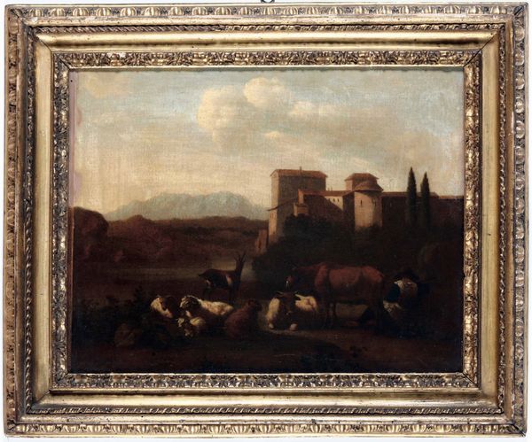 Scuola del XVIII secolo Paesaggio con pastori e armenti  - Asta Disegni Antichi - Associazione Nazionale - Case d'Asta italiane