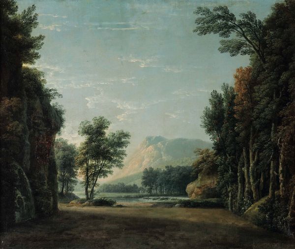 Scuola del XIX secolo Scorcio di paesaggio con fiume  - Asta Disegni Antichi - Associazione Nazionale - Case d'Asta italiane