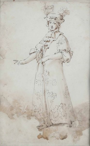 ,Giuseppe Arcimboldo : Figura femminile in costume  - Asta Disegni Antichi - Associazione Nazionale - Case d'Asta italiane