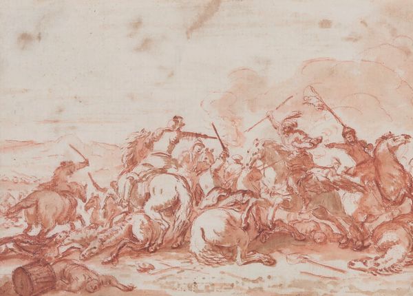,Francesco Graziani detto Ciccio Napoletano : Scena di battaglia  - Asta Disegni Antichi - Associazione Nazionale - Case d'Asta italiane
