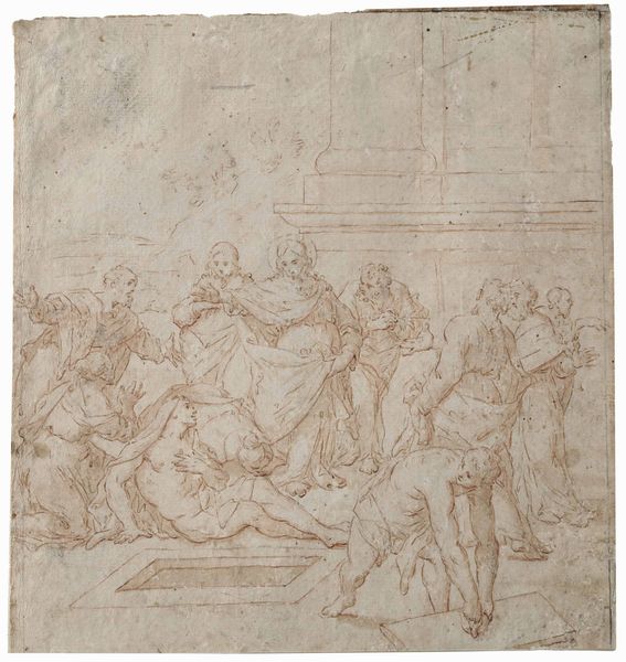 Scuola veneta del XVII secolo La resurrezione di Lazzaro  - Asta Disegni Antichi - Associazione Nazionale - Case d'Asta italiane