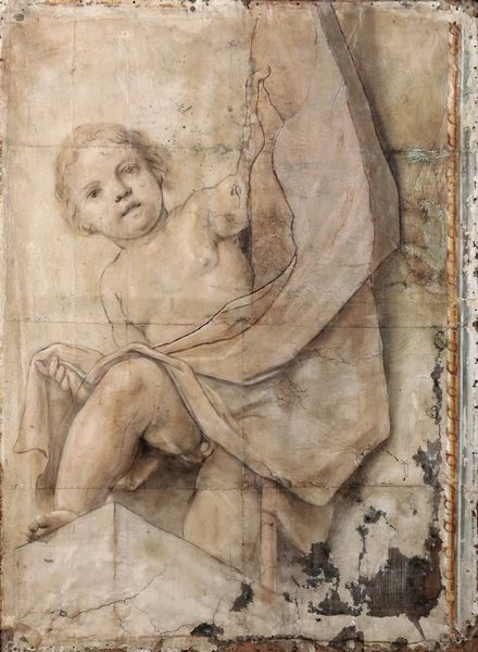 ,Marcantonio Franceschini : Fanciullo con drappo  - Asta Disegni Antichi - Associazione Nazionale - Case d'Asta italiane