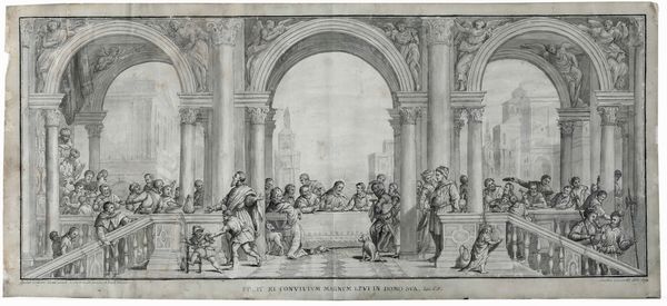 ,Giacomo Leonardis : Cena in casa Levi di Veronese  - Asta Disegni Antichi - Associazione Nazionale - Case d'Asta italiane