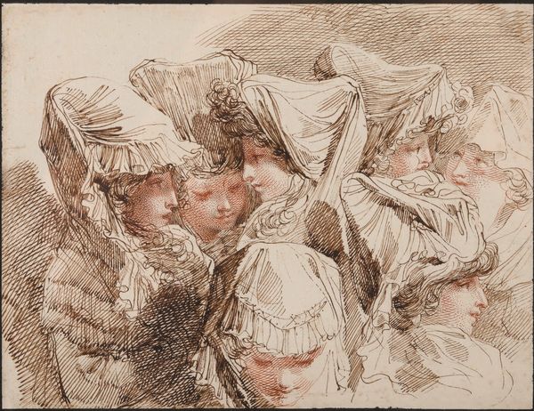 ,Mauro Gandolfi : Studio di testine femminili  - Asta Disegni Antichi - Associazione Nazionale - Case d'Asta italiane