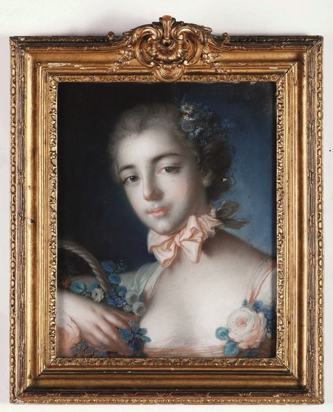 ,François Boucher : Ritratto di gentildonna in veste di Flora  - Asta Disegni Antichi - Associazione Nazionale - Case d'Asta italiane