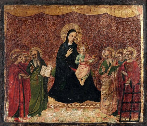 Scuola italiana del XV secolo Sacra conversazione con la Madonna, il Bambino e sei santi  - Asta Disegni Antichi - Associazione Nazionale - Case d'Asta italiane