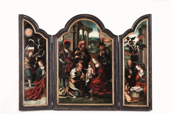 ,Pieter Coecke van Aelst : Adorazione dei Magi, Annunciazione e Adorazione del Bambino  - Asta Disegni Antichi - Associazione Nazionale - Case d'Asta italiane