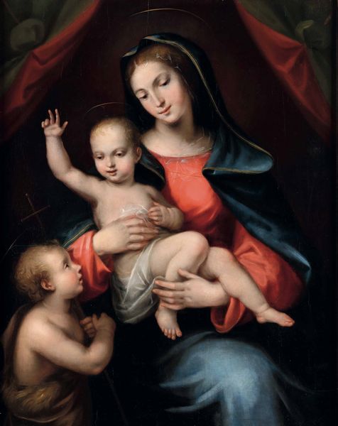 ,Mariotto Albertinelli : Madonna col Bambino e San Giovannino  - Asta Disegni Antichi - Associazione Nazionale - Case d'Asta italiane