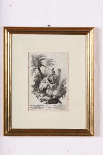 Johann Georg Hertel (1719-1768) Allegorie dei quattro continenti  - Asta Disegni Antichi - Associazione Nazionale - Case d'Asta italiane