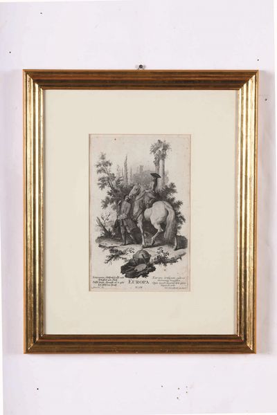 Johann Georg Hertel (1719-1768) Allegorie dei quattro continenti  - Asta Disegni Antichi - Associazione Nazionale - Case d'Asta italiane