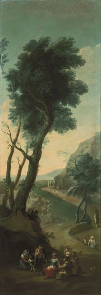 Paolo Anesi (Roma 1697 - Roma 1761) e Paolo Monaldi (Roma 1710 - Roma 1779) Paesaggio campestre con popolani  - Asta Disegni Antichi - Associazione Nazionale - Case d'Asta italiane