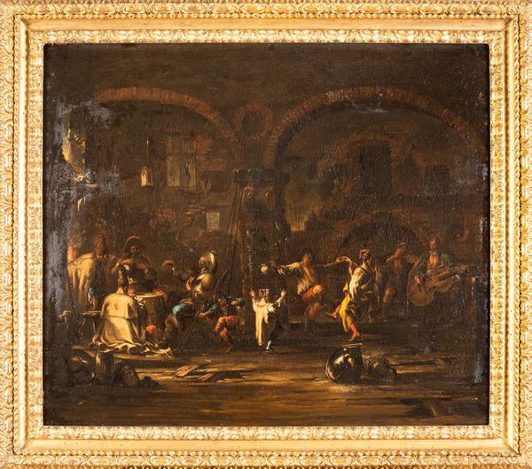 ,Alessandro Magnasco : Interni con famiglia di zingari  - Asta Disegni Antichi - Associazione Nazionale - Case d'Asta italiane