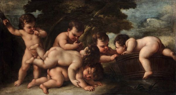Scuola romana del XVIII secolo Gioco di putti  - Asta Disegni Antichi - Associazione Nazionale - Case d'Asta italiane