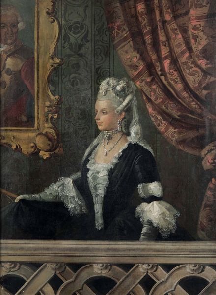 Scuola del XVIII secolo Ritratto di gentildonna in un interno  - Asta Disegni Antichi - Associazione Nazionale - Case d'Asta italiane