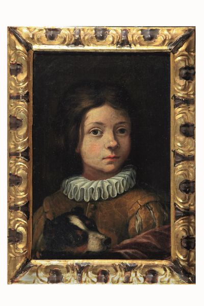 Scuola del XVII secolo Ritratti di fanciulli con cagnolini  - Asta Disegni Antichi - Associazione Nazionale - Case d'Asta italiane
