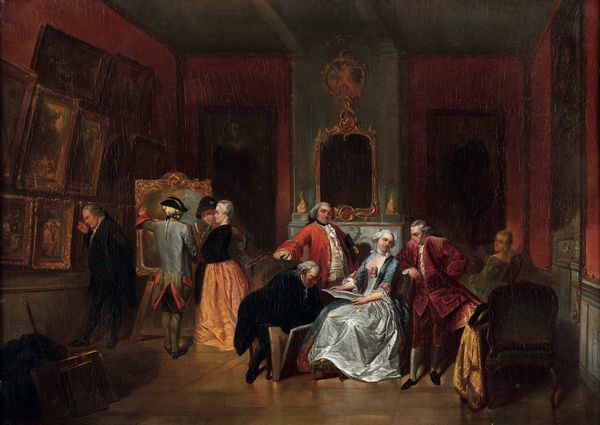 ,Herman Frederik Carel Ten Kate : Scena di salotto  - Asta Disegni Antichi - Associazione Nazionale - Case d'Asta italiane