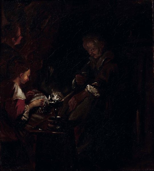 Scuola fiamminga del XVII secolo Scena di interno con donne al lavoro  - Asta Disegni Antichi - Associazione Nazionale - Case d'Asta italiane