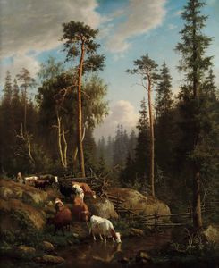 ,Carl Henrik Bøgh - Paesaggio con mucche