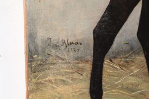 Julius Von Blaas (Albano 1845 - Albano 1923) Cavallo  - Asta Disegni Antichi - Associazione Nazionale - Case d'Asta italiane