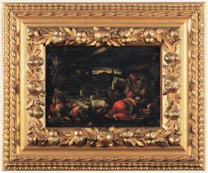 ,Jacopo Da Ponte detto Jacopo Bassano : Scene di genere con pastori e armenti  - Asta Disegni Antichi - Associazione Nazionale - Case d'Asta italiane