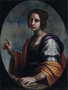 ,Francesco Curradi - Ritratto di giovane donna con libro