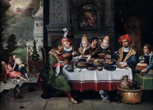 ,Frans Francken II - La parabola del ricco Epulone e del povero Lazzaro