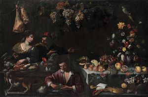 ,Giuseppe Recco - Interno di cucina