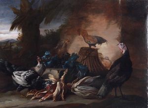 ,Giorgio Duranti - Paesaggi con galline e tacchini