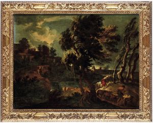 ,Pieter Mulier detto il Tempesta - Paesaggio con pastori e armenti