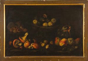 Scuola del XVII secolo Nature morte con con frutti e funghi  - Asta Disegni Antichi - Associazione Nazionale - Case d'Asta italiane