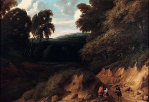 ,Lodewijk de Vadder - Paesaggio con viandanti