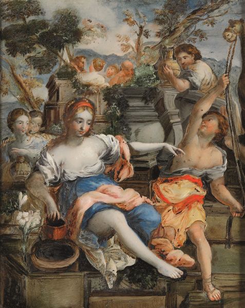 Scuola veneta del XVIII secolo Rebecca al pozzo<BR>La guarigione del padre di San Publio da parte di San Paolo  - Asta Old Masters Paintings - Associazione Nazionale - Case d'Asta italiane
