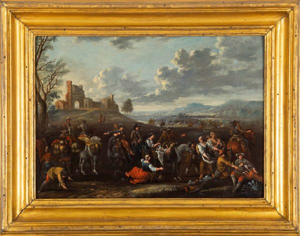 Scuola fiamminga del XVIII secolo Ritorno dalla caccia  - Asta Old Masters Paintings - Associazione Nazionale - Case d'Asta italiane