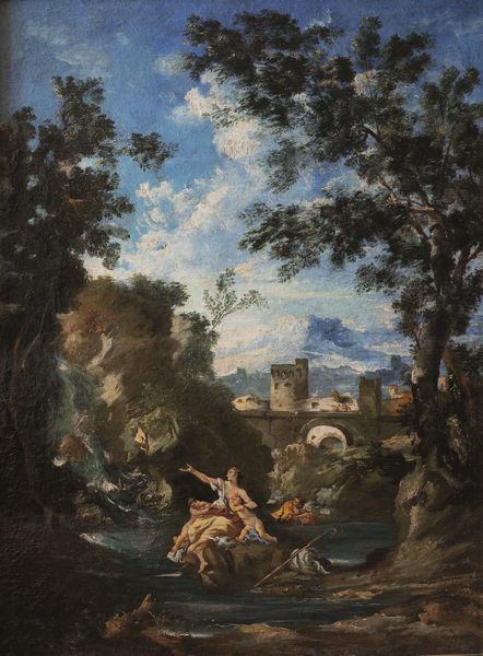 Angelo Visoni (XX secolo) Paesaggio in stile settecentesco con famiglia di pastori  - Asta Old Masters Paintings - Associazione Nazionale - Case d'Asta italiane