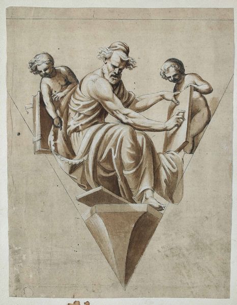 Scuola del XVIII secolo Studio di profeta per la decorazione ad affresco  - Asta Old Masters Paintings - Associazione Nazionale - Case d'Asta italiane