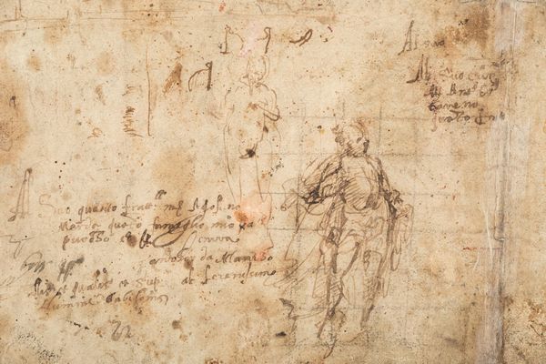 AGOSTINO CARRACCI : Studi di figure e architetture eseguite al verso  - Asta Old Masters Paintings - Associazione Nazionale - Case d'Asta italiane