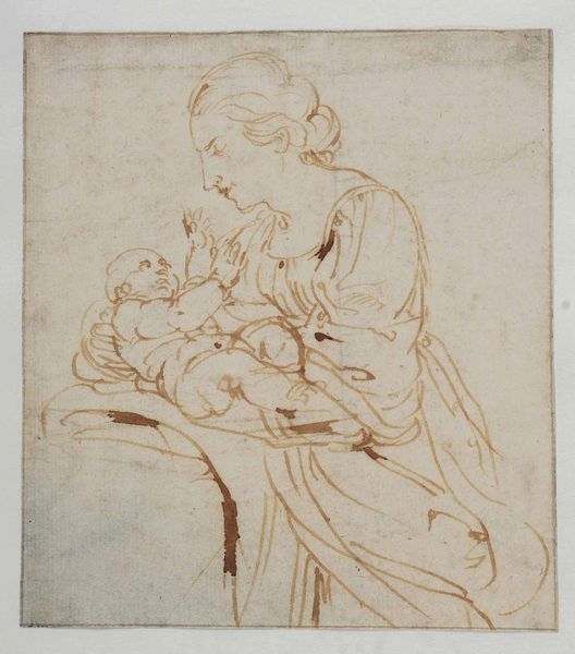 Scuola genovese del XVII secolo Madre con bambino  - Asta Old Masters Paintings - Associazione Nazionale - Case d'Asta italiane
