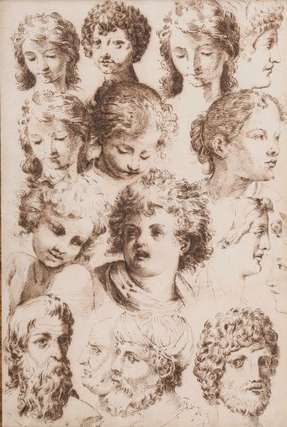 Giovanni Luigi Valesio, Attribuito a : Studio di teste  - Asta Old Masters Paintings - Associazione Nazionale - Case d'Asta italiane