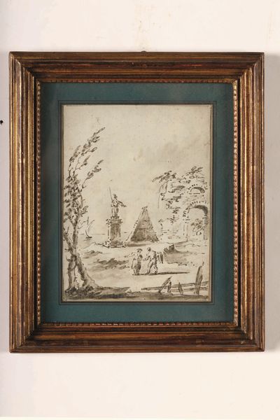 Giacomo Guardi, Attribuito a : Capricci con architetture e figure  - Asta Old Masters Paintings - Associazione Nazionale - Case d'Asta italiane